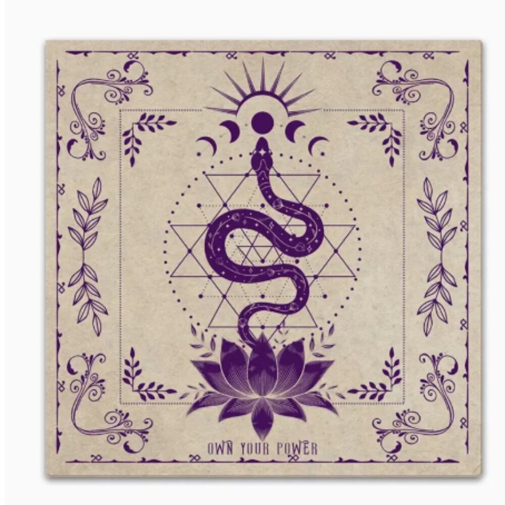 Tarot Cloth Moon Phase Snake Own Your Power 19 X 19 NWT